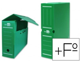 Caja archivo definitivo Liderpapel Folio prolongado plástico verde